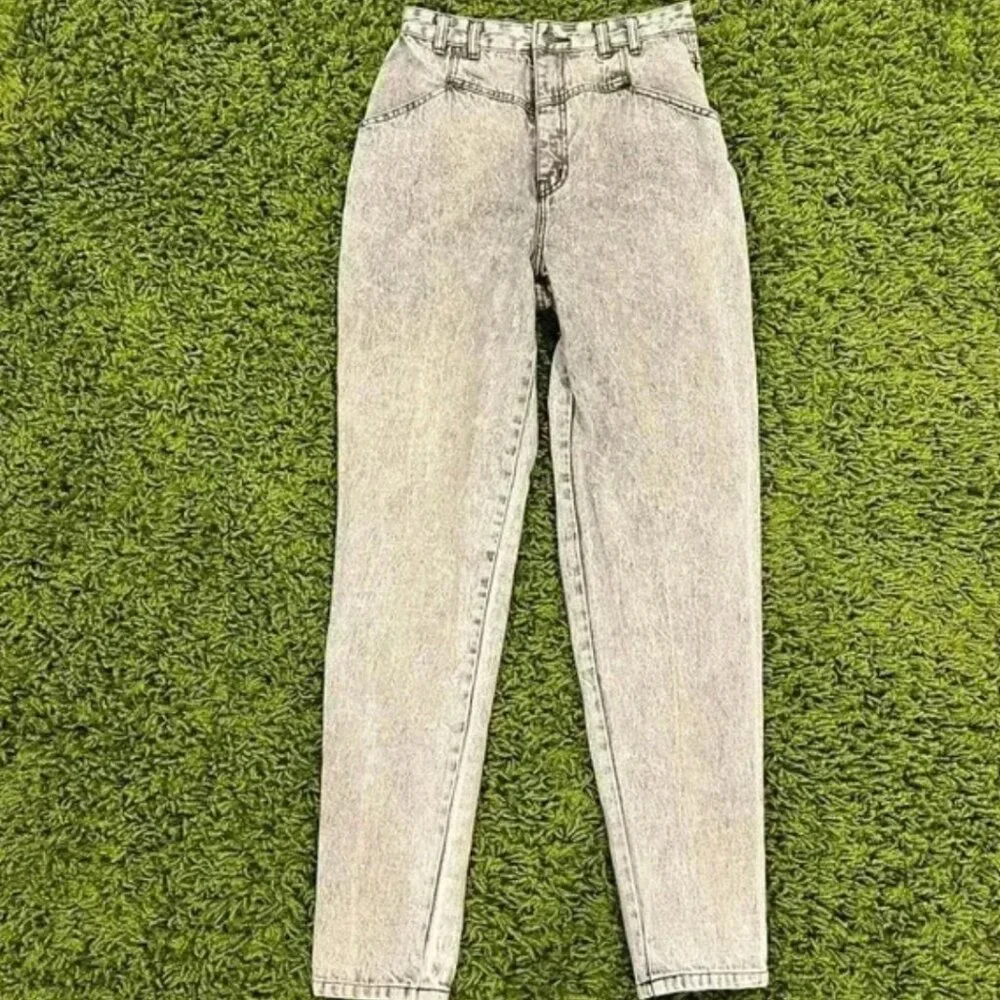 Vintage 80's High Waisted Acid Washed Jeans - Picture 1 of 5